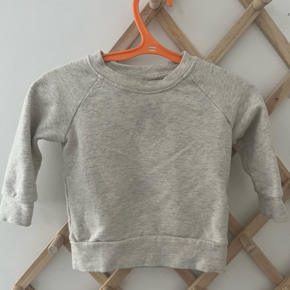 Mebie Baby Neutral Crewneck Sweatshirt - Soft Gray